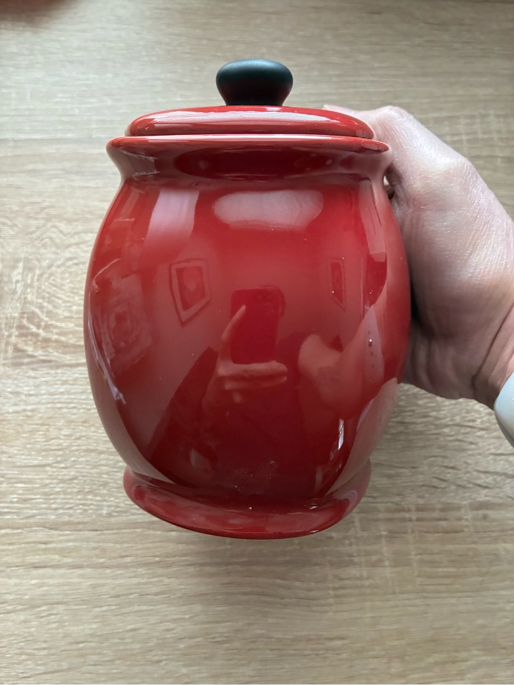 Chili Red Small Canister by Corning Corelle - Hearthstone Stoneware❤️🖤❤️🖤❤️